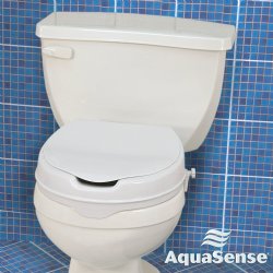 AquaSense Raised Toilet Seat with Lid (4") (300lbs)