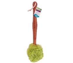 Long Handled Bath Brush- Puff with Wooden Handle