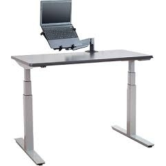 ErgoCentric UpCentric Electric Height Adjustable Table (25" x 48", Charcoal Tabletop)